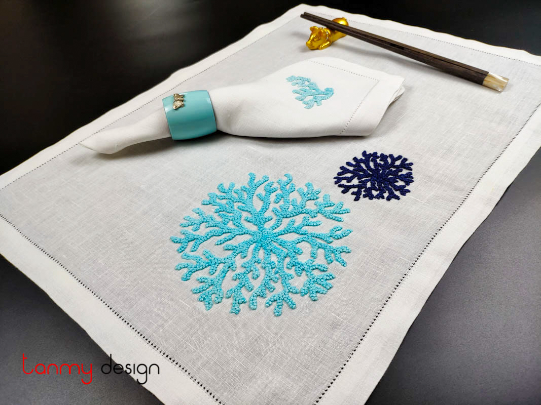 Embroidered Placemat and Napkin